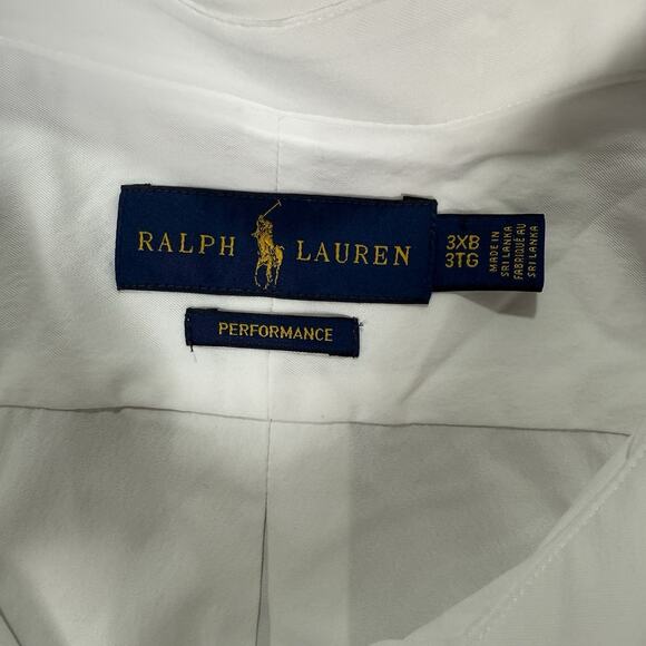 NWT Polo Ralph Lauren Performance White SS Button Dress Shirt Pony Mens Size 3XB - Picture 4 of 7